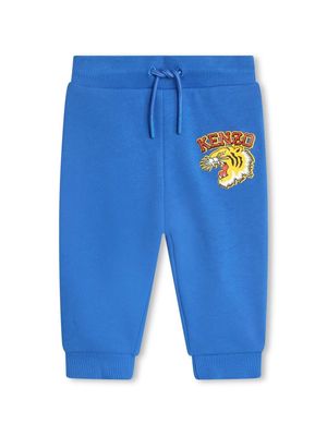 Kenzo Kids logo-print cotton tracksuit bottoms - Blue
