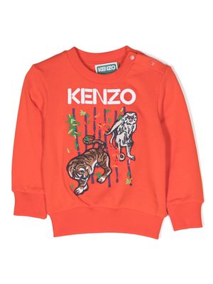 Kenzo Kids logo-print detail sweatshirt - Orange