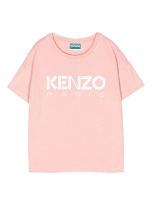 Kenzo Kids logo-print detail T-shirt - Pink