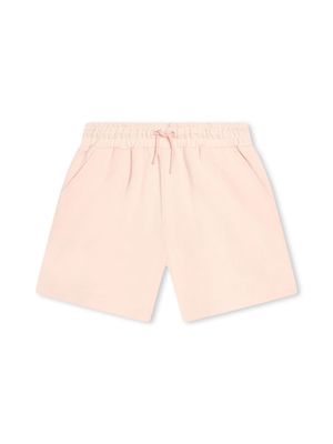 Kenzo Kids logo-print drawstring fleece shorts - Pink