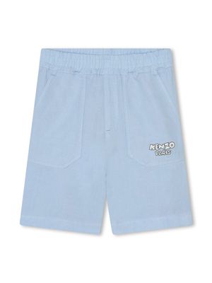 Kenzo Kids logo-print elasticated shorts - Blue