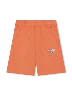 Kenzo Kids logo-print elasticated shorts - Orange
