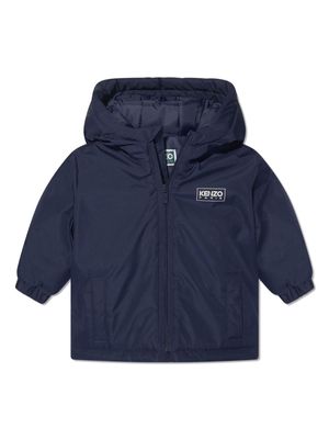 Kenzo Kids logo-print hooded jacket - Blue
