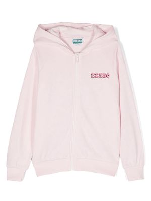 Kenzo Kids logo-print hooded sweatshirt - Pink