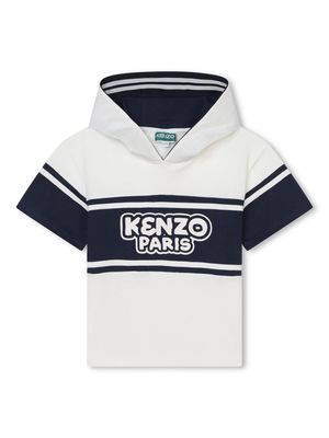 Kenzo Kids logo-print hooded T-shirt - White