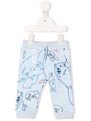 Kenzo Kids logo-print knitted track pants - Blue