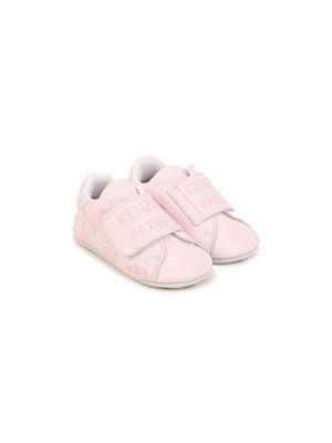 Kenzo Kids logo-print leather slippers - Pink