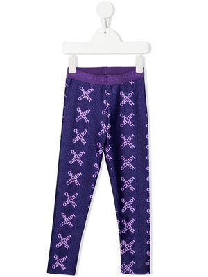 Kenzo Kids logo-print leggings - Purple