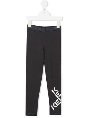 Kenzo Kids logo-print logo-waist leggings - Grey
