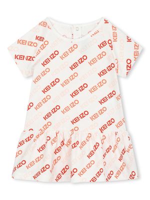 Kenzo Kids logo-print organic cotton dress - Neutrals