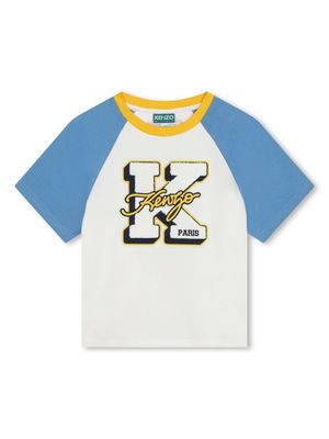 Kenzo Kids logo-print organic-cotton T-shirt - Neutrals