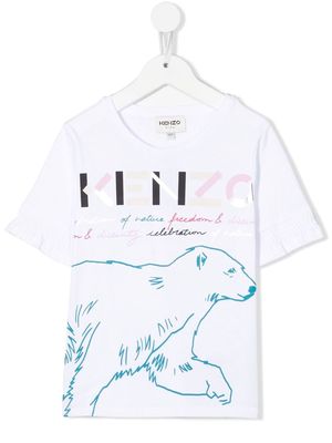 Kenzo Kids logo-print organic cotton T-shirt - White