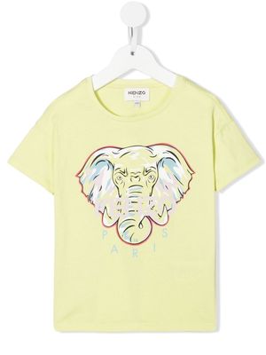 Kenzo Kids logo-print organic cotton T-shirt - Yellow