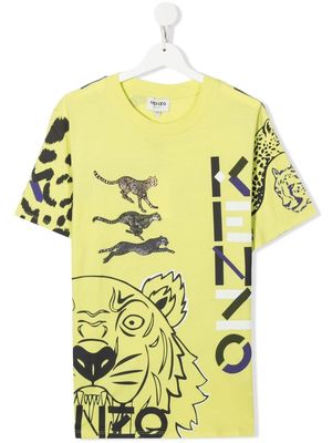 Kenzo Kids Logo-print short-sleeve T-shirt - Yellow