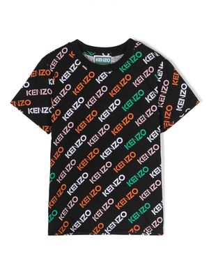 Kenzo Kids logo-print short-sleeved T-shirt - Black