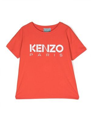 Kenzo Kids logo-print short-sleeved T-shirt - Orange