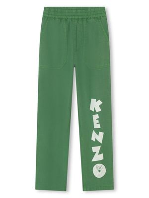 Kenzo Kids logo-print straight-leg trousers - Green