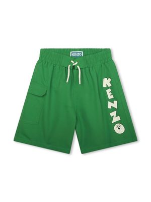 Kenzo Kids logo-print swim shorts - Green