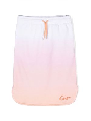 Kenzo Kids logo-print track skirt - White