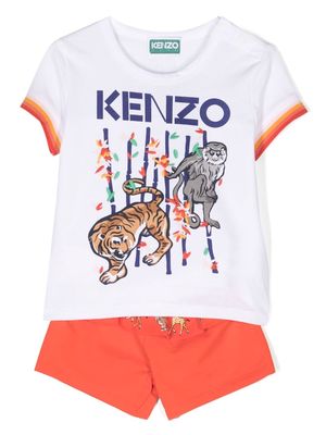 Kenzo Kids logo-print two-piece set - White