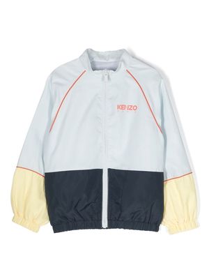 Kenzo Kids logo-print zip-up track jacket - Blue