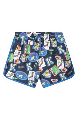 KENZO Kids' Logo Swim Trunks in 857-Navy