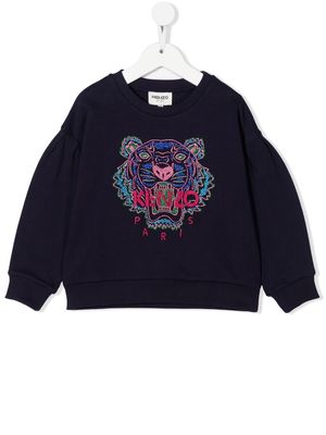 Kenzo Kids metallic logo-embroidered sweatshirt - Blue