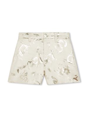 Kenzo Kids metallic patterned-jacquard shorts - Neutrals