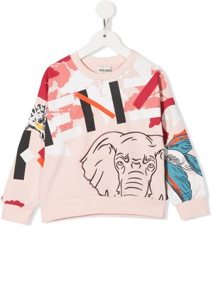 Kenzo Kids Multi Iconics cotton sweatshirt - Pink