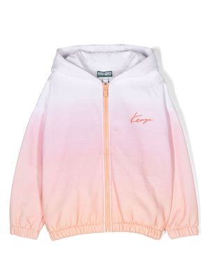 Kenzo Kids ombré-effect zipped hoodie - Pink