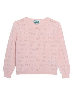Kenzo Kids pointelle-knit cotton cardigan - Pink