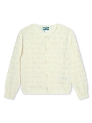 Kenzo Kids pointelle-knit cotton cardigan - White