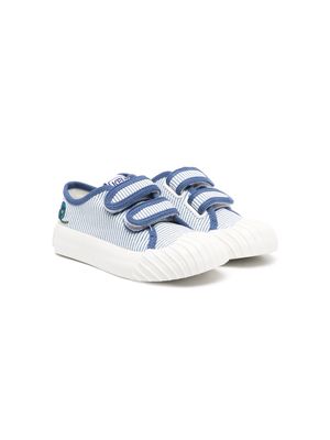 Kenzo Kids Poppy embroidered stripe trainers - Blue