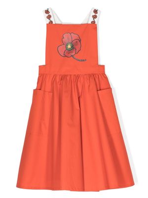 Kenzo Kids Poppy-motif sleeveless dress - Red