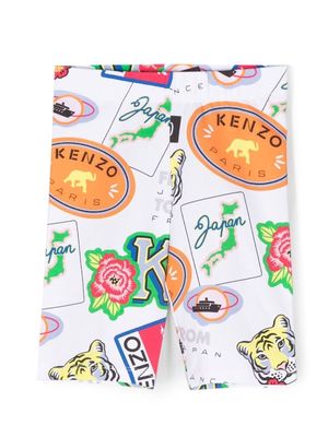 Kenzo Kids sticker-print leggings - White