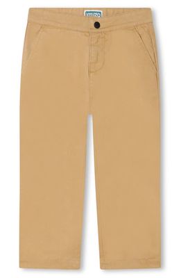 KENZO Kids' Stretch Cotton Twill Pants in Sand