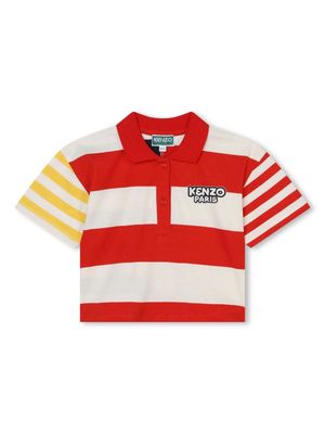 Kenzo Kids striped cotton polo shirt - Red