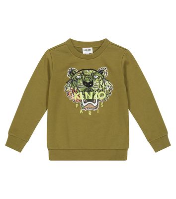 Kenzo Kids Tiger-embroidered cotton sweatshirt
