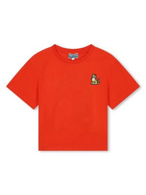 Kenzo Kids tiger-embroidered cotton T-shirt