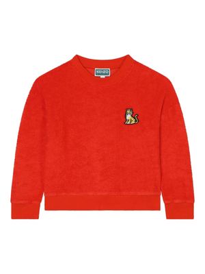 Kenzo Kids Tiger-embroidered terry-cloth sweatshirt