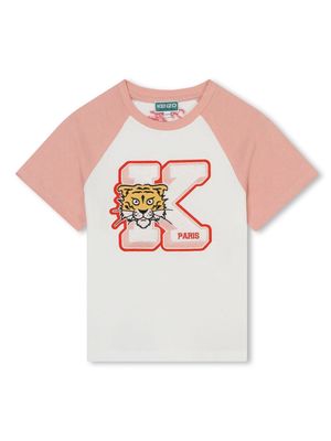 Kenzo Kids Tiger Head-motif organic cotton T-shirt - White