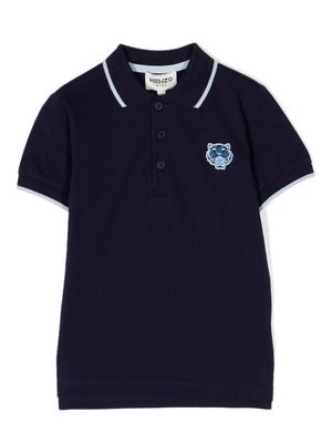 Kenzo Kids Tiger Head polo shirt - Blue