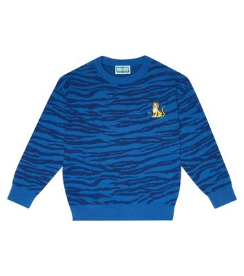 Kenzo Kids Tiger logo cotton jersey sweater