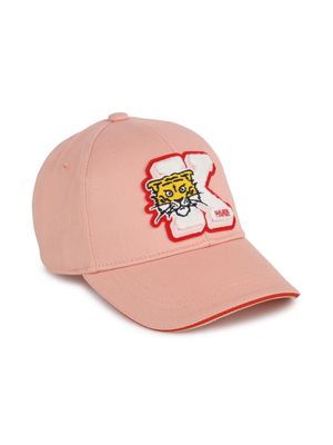 Kenzo Kids tiger-motif cotton cap - Pink
