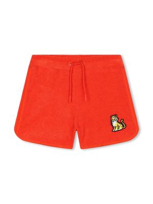 Kenzo Kids tiger-motif cotton-modal shorts - Red