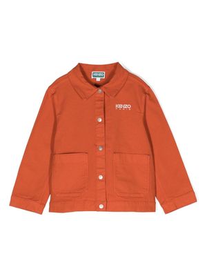 Kenzo Kids tiger-print canvas jacket - Orange