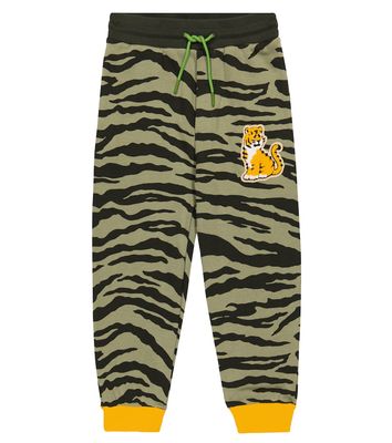 Kenzo Kids Tiger-print cotton jersey sweatpants