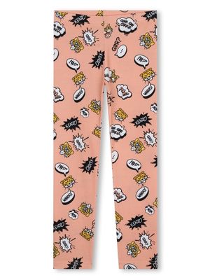 Kenzo Kids tiger-print jersey leggings - Neutrals