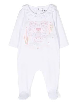 Kenzo Kids tiger-print ruffled-detail pyjamas - White