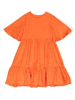 Kenzo Kids tiger print short-sleeve flared dress - Orange